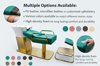 Fauteuil de lavage professionnel de luxe pour salon de coiffure avec bac en céramique, design ergonomique pour usage en institut de beauté et spa