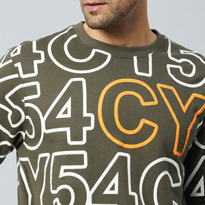 Sweat-shirt à capuche zippé pour homme avec broderie 3D, coupe ample, 100% coton, tricoté, doublé, manches longues - Product Image 6