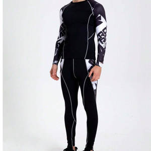 Traje y pantalones cortos de compresión para entrenamiento de gimnasio de talla grande de la mejor calidad, conjuntos de ropa deportiva con patrón sólido - Product Image 2