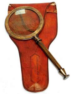 Antique Brass <b>Desk</b> Magnifier with Handle Vintage Style Magnifying <b>Glass</b> for Home & Office Decor - Product Image 4