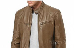 Chaqueta Casual de PU para Motocicleta para Hombre, Ajuste Delgado, con Capucha, Largo Regular, Solapa, Cremallera Frontal, Cortavientos, Servicio OEM, Algodón en la Parte Delantera - Product Image 3