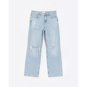 High Quality Breathable Mid Waist Women Straight-leg Denim Jeans Hot Selling New Fashion Quick Dry <b>Pants</b> - Product Image 4