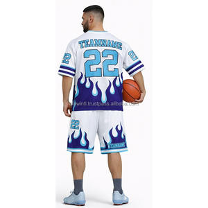 เสื้ออเมริกันฟุตบอลแบบมีสไตล์ โลโก้สั่งทำได้ สีฟ้าอ่อนและสีแดงเลือดหมู เสื้ออเมริกันฟุตบอลพรีเมียม เสื้อกีฬา - Product Image 4