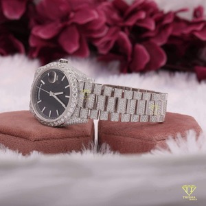 แก้วอะนาล็อก Moissanite สแตนเลสสตีลสุดหรู20มม. สไตล์ฮิปฮอปคลาสสิก - Product Image 5