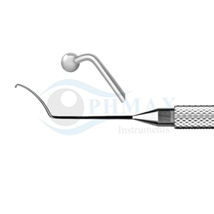 Manipulador de núcleo oftálmico Tennant de alta calidad, punta esférica de 0,6 mm de diámetro, mango redondo en ángulo, acero inoxidable - Product Image 2