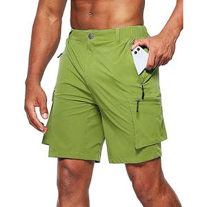 Pantalones cortos Cargo digitales gris oscuro para hombre, precio al por mayor, tela Original 100%, logotipo bordado personalizado, patrón sólido, tejido no tejido - Product Image 1