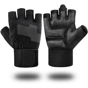 Guantes de Gimnasio y Levantamiento de Pesas con Correa de Muñeca Ajustable Antideslizante de Cuero con Logotipo Personalizado, Gran Venta 2026, Unisex - Product Image 4
