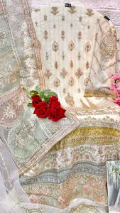 Vente chaude Vêtements Fête Porter Lourd Faux Georgette Broderie Travail Salwar Kameez Avec Dupatta Femmes Fabricant De Mode - Product Image 2