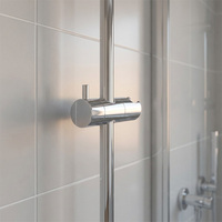 Support de barre de douche coulissante en ABS chromé, support réglable à levier pour tube rond de 18 à 25 mm