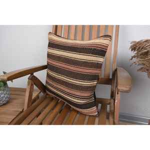 Almohada Kilim de lana marrón de 18x18 pulgadas, almohada decorativa con estampado rústico Vintage de lujo con relleno de plumas, ropa de cama de Navidad - Product Image 3