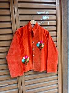 Chaqueta de terciopelo Suzani bordada a mano con patrón floral de granada, estilo étnico bohemio, ropa de abrigo de invierno, transpirable y de secado rápido. - Product Image 4