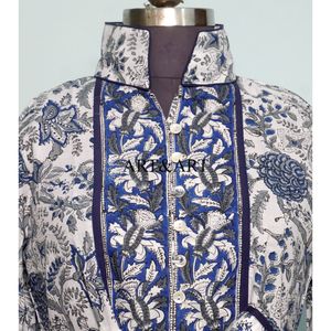 Indian Hand Block Printed Cotton Summer Dress Women Comfortable Daily Wear Floral Puff <b>Sleeve</b> Midi Natural Waist Washable Sweet - Product Image 2