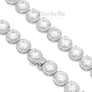 Venta caliente 14K Oro 925 Chapado en plata 8mm Moissanite Diamond Bezel-Set Cadena de tenis para hombres - Product Image 6