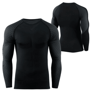 Vente en gros de protège-éruptions pour hommes de toutes tailles avec logo personnalisé UPF50 Chemise d'entraînement à compression anti-UV de marque privée - Product Image 6