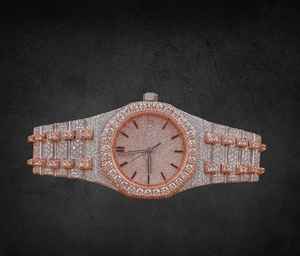 สายนาฬิกาเพชรเพชรสีโรสโกลด์พร้อมของขวัญทำจากสเตนเลสสตีลสำหรับเธอนาฬิกาเพชรประดับเพชรเต็มรูปแบบ - Product Image 1