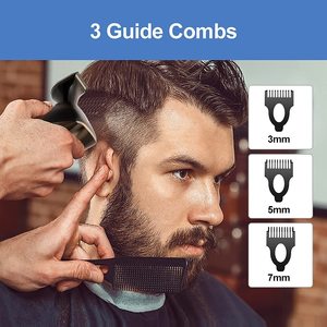 Afeitadora Eléctrica Recargable, Kit de Afeitado para Hombre, Impermeable IPX7, Cortadora de Pelo, Cinco Cuchillas Triples Rotatorias, Lavable - Product Image 4