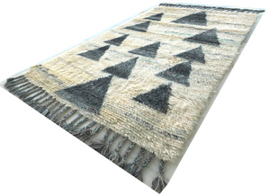 Venta caliente de lana marroquí anudada a mano de pelo alto patrón abstracto alfombra de lujo estilo tradicional para uso interior del hogar - Product Image 5