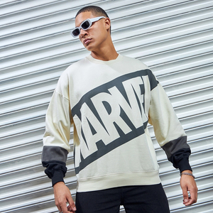 Sweat-shirt de style urbain unisexe à manches longues, col ras du cou, logo brodé, épaules dénudées, personnalisé pour hommes - Product Image 2