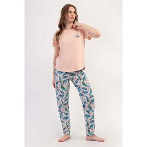 KADIN P.SUPREM XXL O YAKA KISA KOL ETEGI OVAL PIJAMA TAKIM - ROSE SOYEUX - ROSE SOYEUX - Product Image 1