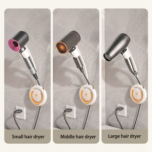 Support mural moderne et fonctionnel pour sèche-cheveux, avec étagères <span class=keywords><strong>de</strong></span> rangement paresseuses à fixation par perçage, pliable et mains libres, pour salles <span class=keywords><strong>de</strong></span> bain - Product Image 5