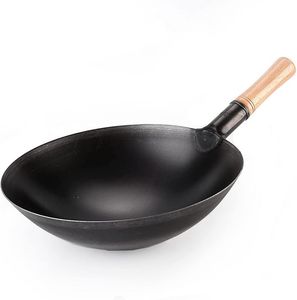 Wok de hierro fundido personalizado directo de la India, utensilios de cocina tradicionales antiadherentes de acero al carbono para uso doméstico - Product Image 6