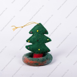 Mini adornos de fieltro para árbol de Navidad más vendidos, adornos festivos de bolas y árboles para decoraciones navideñas - Product Image 4