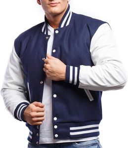 Servicio OEM buena alta calidad transpirable personalizado Letterman lana cuerpo y mangas liso en blanco Varsity chaquetas 2025 para la venta - Product Image 1