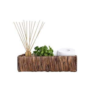 Brown Water Hyacinth Storage <b>Basket</b> for Shelves Wicker <b>Baskets</b> for Organizing Natural <b>Bathroom</b> <b>Baskets</b> Multipurpose - Product Image 1