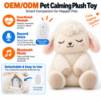 Jouet en peluche super doux apaisant avec rythme cardiaque personnalisé, en coton PP, OEM ODM, jouet de confort pour chiot avec fonction d'enregistrement vocal et musique sans fil