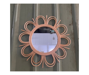 Miroir en rotin personnalisé fabriqué au Vietnam-Miroir en rotin Boho avec des tons naturels, Vibes côtières pour un art élégant et personnalisé - Product Image 2