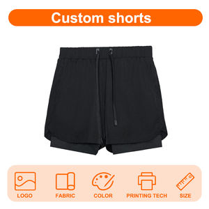 กางเกงขาสั้นผ้าย้อมสีพื้นสำหรับผู้ชายกางเกงขาสั้นรัดกล้ามเนื้อสำหรับวิ่งยิมมีหลายขนาด - Product Image 4