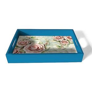Plateau Meena en bois naturel fait à la main et personnalisable, parfait pour servir le thé lors de fêtes à la maison ou d'occasions spéciales - Product Image 1