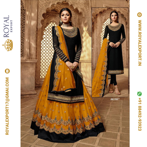 Nueva colección Georgette de satén con estampado pesado en Tarifa mayorista de Royal Export Surat - Product Image 4