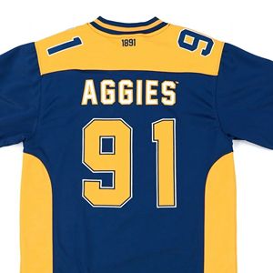 NC A & T Camiseta de fútbol azul 100% Tela de punto de algodón Respetuoso con el medio ambiente Logotipo impreso transpirable Tallas grandes Estilo casual - Product Image 4