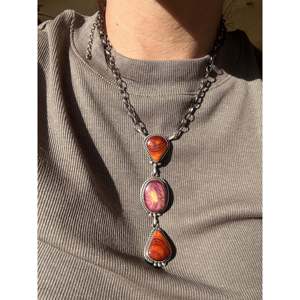 Spiny Oyster <b>Shell</b> & Sterling Silver Lariat Necklace-Gift for Her - Product Image 2