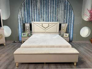 ชุดห้องนอนไม้เนื้อแข็งหรูหราทันสมัยขนาดคิงไซส์พร้อมที่เก็บของสำหรับบ้านสำนักงานโรงแรมหรือวิลล่า - Product Image 2