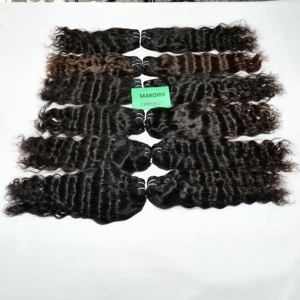<b>Cheap</b> Remy 100% Cuticle Aligned Wavy Bundles Vendor Virgin Cuticle Aligned Double Weft Indian Human Hair <b>Extensions</b> - Product Image 6