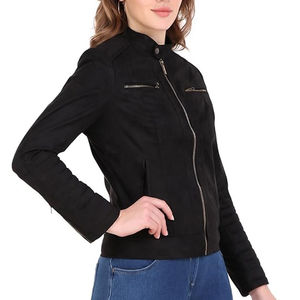 Vestes en cuir véritable personnalisées pour femmes, respirantes et imprimées, en daim et toile avec logo – Vente en gros - Product Image 6