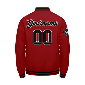 Chaqueta universitaria Letterman ajustada personalizada, Mangas de lana, cuerpo de lana, cuello levantado, decoración bordada, colocación frontal - Product Image 3