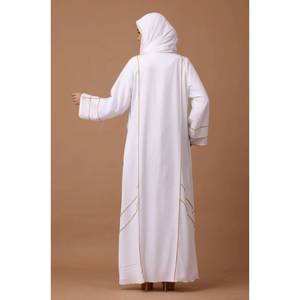 Thanh Lịch Trắng Dubai Hồi Giáo Công Chúa Trim Abaya Cho Phụ Nữ <span class=keywords><strong>2025</strong></span> Thiết Kế Với Sequin Đính Cườm Maxi Cầu Nguyện Ăn Mặc Cho Mùa Đông Áo Dài - Product Image 5