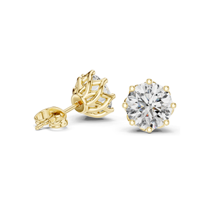 ต่างหูเพชรแล็บ 4 กะรัต คุณภาพ VVS-VS ระดับความใส EF  ทอง 18KT, 14KT, 10KT และเงิน 925  ทองชมพู, ทองเหลือง, ทองขาว และมอสซาไนต์ - Product Image 5