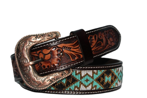 Ceinture en cuir de cowboy véritable avec boucle rustique Ceinture en cuir de cowboy occidental de Divine International - Product Image 3