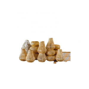 Lampe à suspension en bambou naturel d'usine-fait à la main en forme d'ovale-idée de décoration unique pour la maison fêtes d'anniversaire événements lumières de mariage - Product Image 5