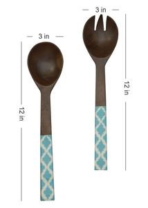 Ensemble de 2 cuillères en bois durables exportent des couverts de qualité pour la maison du fabricant indien pour servir des aliments - Product Image 6