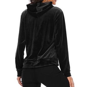 Sweat à capuche en velours pour femme avec logo OEM, qualité supérieure, séchage rapide, doux, confortable, anti-rides, respirant, pour femme - Product Image 6