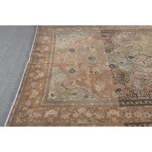 Alfombra de lana Beige tradicional hecha a mano, diseño turco de retazos de 6,2x9,4 pies para sala de estar, modelo de pasillo rectangular de látex, Alfombra de noche - Product Image 4