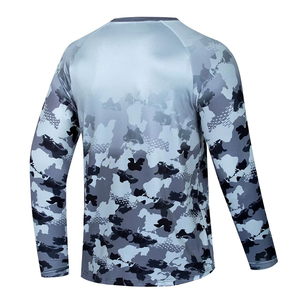 Camisa de pesca ligera de manga larga con estampado de sublimación de camuflaje personalizada para hombre - Product Image 5