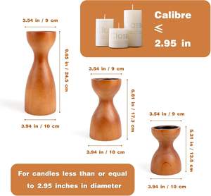 Collection de bougeoirs en bois design |   Décoration d'intérieur artisanale - Product Image 5