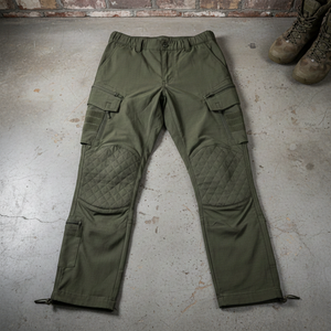 Pantalons de jogging pour homme sur mesure OEM avec taille mi-haute, 100% coton, genoux renforcés et design multi-poches pour la randonnée - Product Image 1