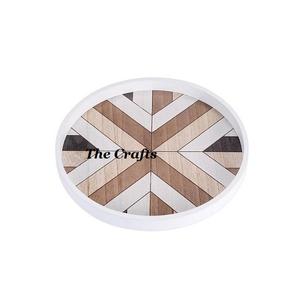 Plateau de service en bois au design fabuleux avec plateau de petit-déjeuner de forme ronde de qualité supérieure à des prix acceptables - Product Image 1